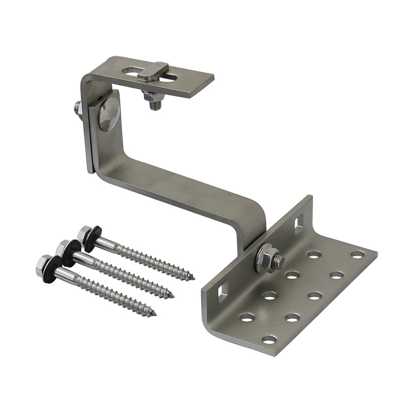 Adjustable tile hook for roof mounting system solar panel structure pv